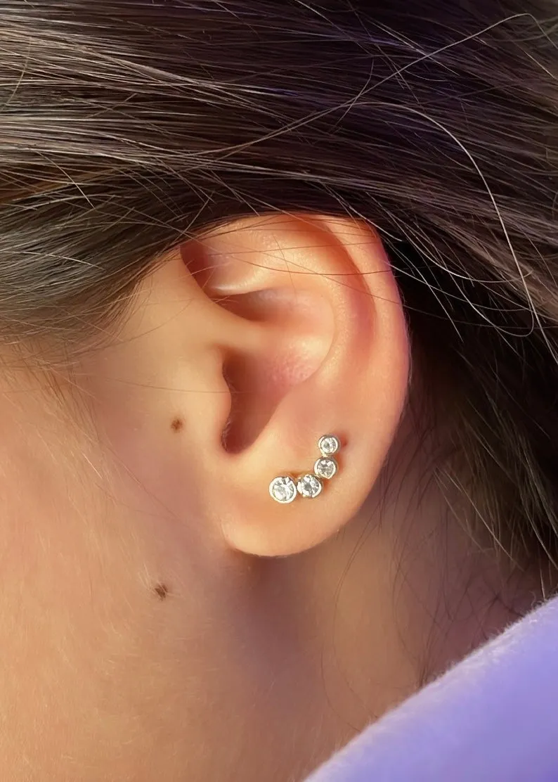 Triple Crystal studs