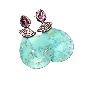 Turquoise Cubic Drop Earring