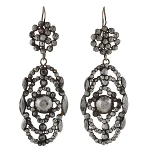 Victorian Cut Steel Large Dangling Earrings