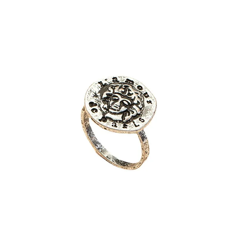 Vintage Korean Style Retro Portrait Ring - Vienna Verve Collection