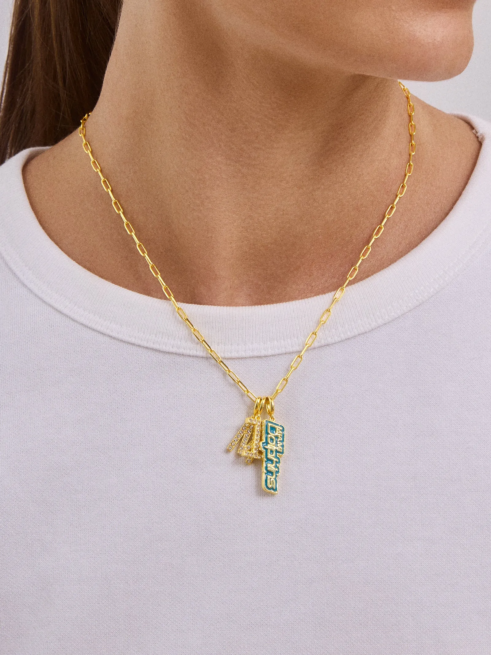 WEAR By Erin Andrews x BaubleBar Miami Dolphins Cluster Charm - Miami Dolphins