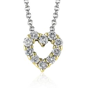 ZP262 Heart Pendant in 14k Gold with Diamonds